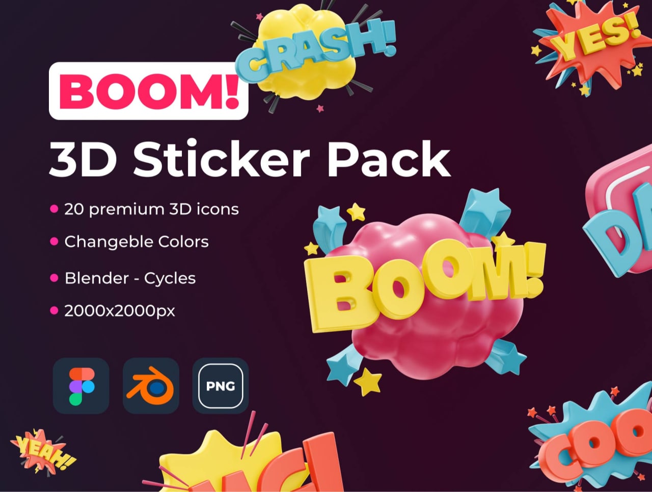 BOOM! 3D Sticker Pack FREE